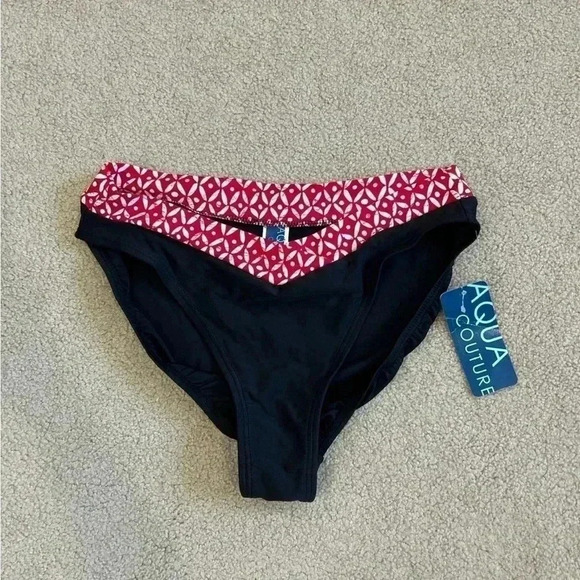 New with tags aqua couture red and black bikini bottoms in size 16 - Picture 1 of 5